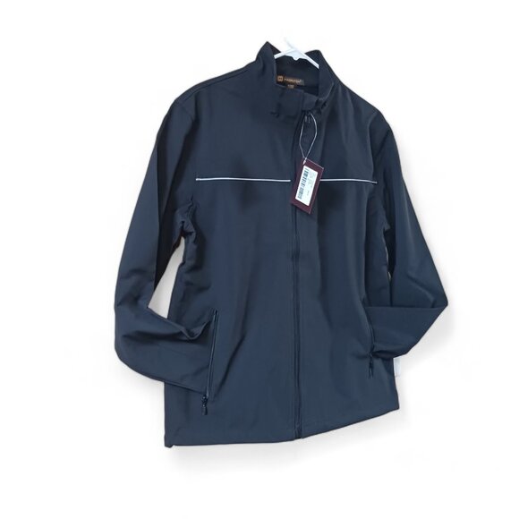 Harriton Men's Black Echo Soft Shell Jacket  Size M - Picture 4 of 10